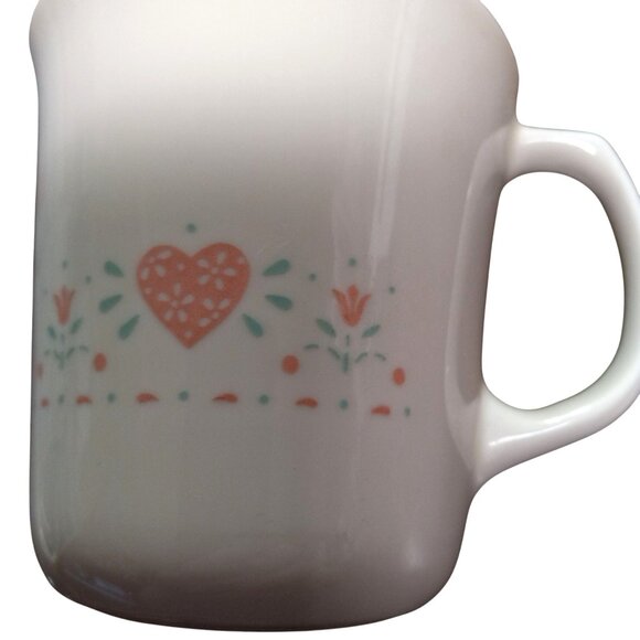 Corning Ware Corelle Forever Yours Coffee Mugs Heart Floral Design Set Of 4 - Picture 2 of 7